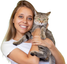 Natural Animal Solutions (NAS) girl holding cat